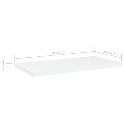 Estantes de estantería 4 uds contrachapada blanco 40x20x1,5 cm Estantes de estantería 4 uds contrachapada blanco 40x20x1,5 cm