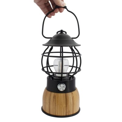 Eurotrail Lámpara LED de camping Breeze bambú negro Eurotrail Lámpara LED de camping Breeze bambú negro