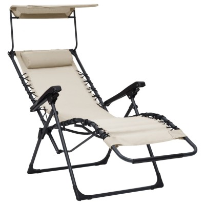 Tumbona plegable de textilene crema Tumbona plegable de textilene crema