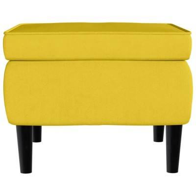 Taburete con patas de madera terciopelo amarillo Taburete con patas de madera terciopelo amarillo