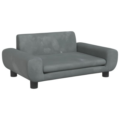 Cama para perros de terciopelo gris oscuro 70x45x33 cm Cama para perros de terciopelo gris oscuro 70x45x33 cm