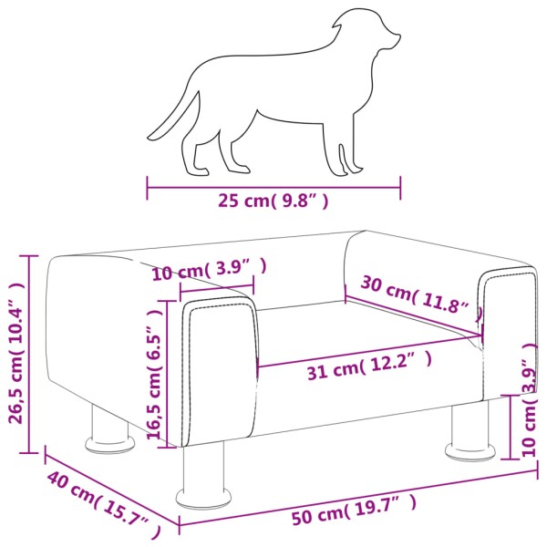 Cama para perros de terciopelo gris claro 50x40x26,5 cm Cama para perros de terciopelo gris claro 50x40x26,5 cm