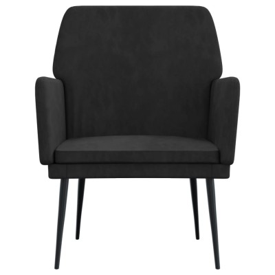 Sillón de terciopelo negro 62x79x79 cm Sillón de terciopelo negro 62x79x79 cm