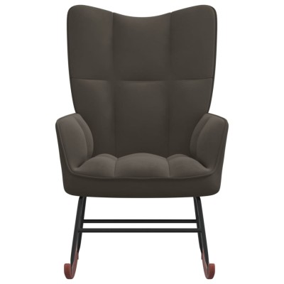 Silla mecedora de terciopelo gris oscuro Silla mecedora de terciopelo gris oscuro