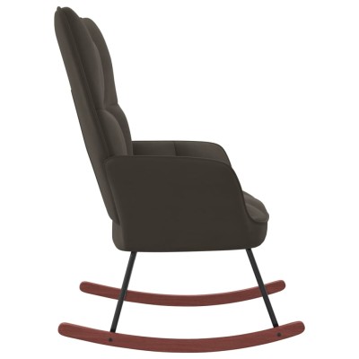 Silla mecedora de terciopelo gris oscuro Silla mecedora de terciopelo gris oscuro