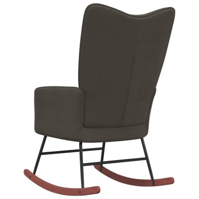 Silla mecedora de terciopelo gris oscuro Silla mecedora de terciopelo gris oscuro