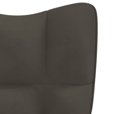 Silla mecedora de terciopelo gris oscuro Silla mecedora de terciopelo gris oscuro