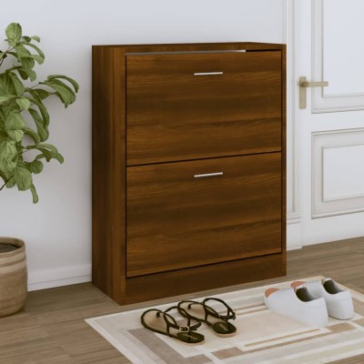 Mueble zapatero madera contrachapada marrón roble 63x24x81 cm Mueble zapatero madera contrachapada marrón roble 63x24x81 cm