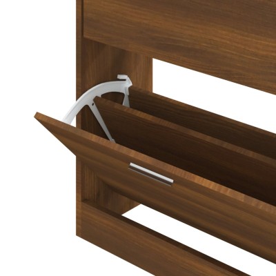 Mueble zapatero madera contrachapada marrón roble 63x24x81 cm Mueble zapatero madera contrachapada marrón roble 63x24x81 cm
