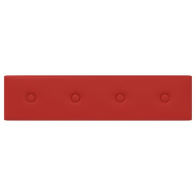 Paneles pared 12 uds cuero sintético rojo tinto 60x15 cm 1,08m² Paneles pared 12 uds cuero sintético rojo tinto 60x15 cm 1,08m²