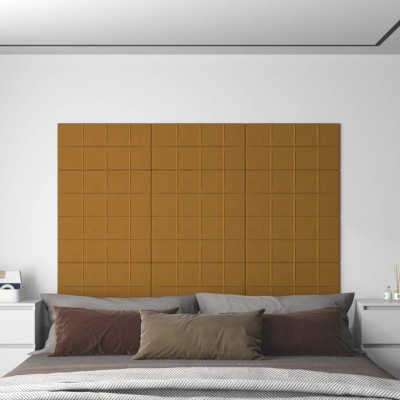 Paneles de pared 12 uds terciopelo marrón 60x30 cm 2,16 m² Paneles de pared 12 uds terciopelo marrón 60x30 cm 2,16 m²