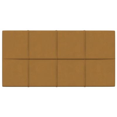 Paneles de pared 12 uds terciopelo marrón 60x30 cm 2,16 m² Paneles de pared 12 uds terciopelo marrón 60x30 cm 2,16 m²