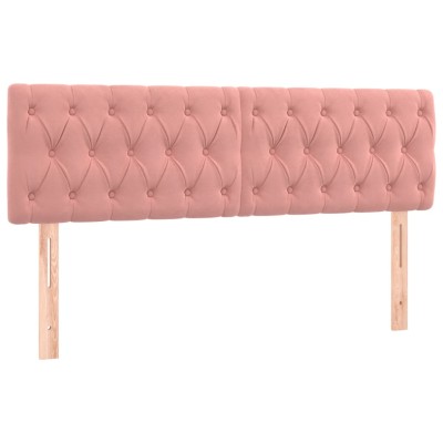 Cabeceros 2 unidades de terciopelo rosa 80x7x78/88 cm Cabeceros 2 unidades de terciopelo rosa 80x7x78/88 cm