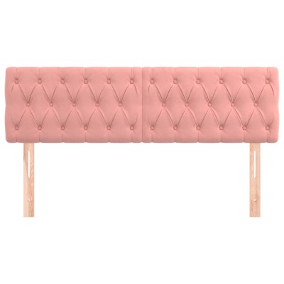 Cabeceros 2 unidades de terciopelo rosa 80x7x78/88 cm Cabeceros 2 unidades de terciopelo rosa 80x7x78/88 cm