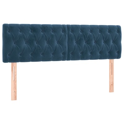 Cabeceros 2 unidades terciopelo azul oscuro 72x7x78/88 cm Cabeceros 2 unidades terciopelo azul oscuro 72x7x78/88 cm