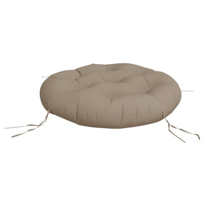 Cojín redondo tela Oxford gris taupe Ø 60x11 cm Cojín redondo tela Oxford gris taupe Ø 60x11 cm