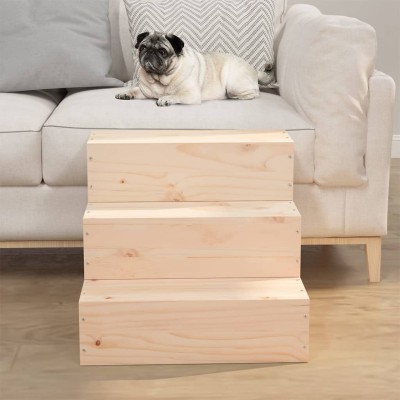 Escalera para mascotas madera maciza de pino 40x37,5x35 cm Escalera para mascotas madera maciza de pino 40x37,5x35 cm