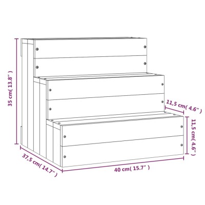 Escalera para mascotas madera maciza de pino 40x37,5x35 cm Escalera para mascotas madera maciza de pino 40x37,5x35 cm
