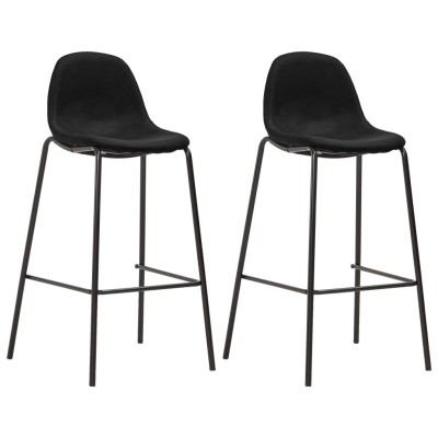 Juego de mesa alta y taburetes 3 piezas tela negra