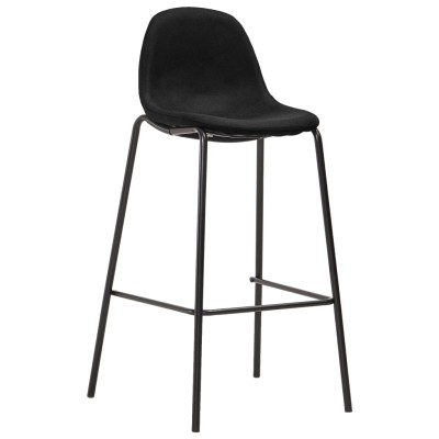 Juego de mesa alta y taburetes 3 piezas tela negra