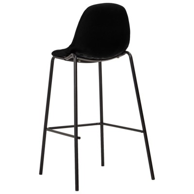 Juego de mesa alta y taburetes 3 piezas tela negra