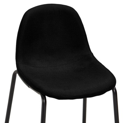 Juego de mesa alta y taburetes 3 piezas tela negra