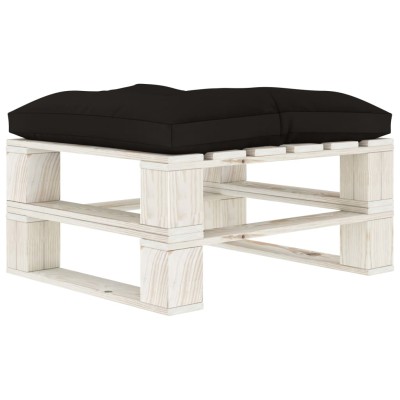 Set muebles de palets de jardín 5 pzas madera cojines negros Set muebles de palets de jardín 5 pzas madera cojines negros