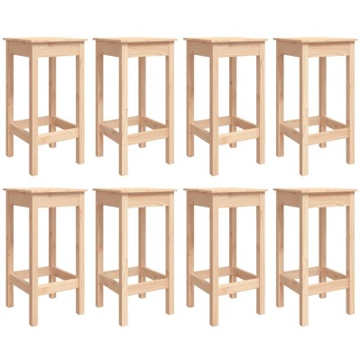 Mesa y taburetes altos jardín 9 piezas madera maciza de pino Mesa y taburetes altos jardín 9 piezas madera maciza de pino