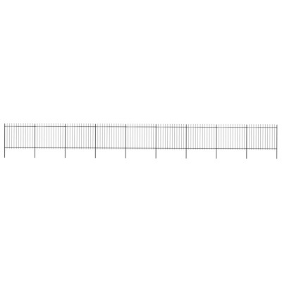 Valla de jardín con puntas de lanza acero negro 15,3x1,5 m Valla de jardín con puntas de lanza acero negro 15,3x1,5 m