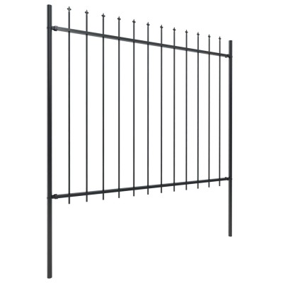 Valla de jardín con puntas de lanza acero negro 15,3x1,5 m Valla de jardín con puntas de lanza acero negro 15,3x1,5 m
