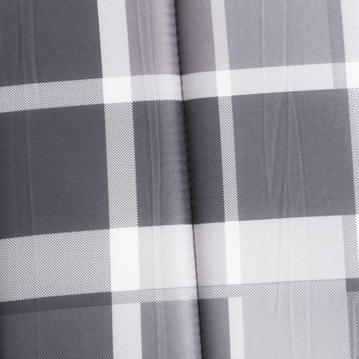 Cojín de tumbona de tela Oxford a cuadros gris 200x70x3 cm Cojín de tumbona de tela Oxford a cuadros gris 200x70x3 cm