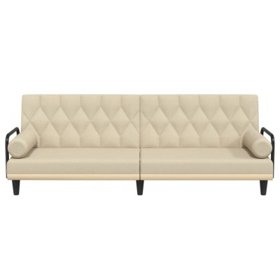 Sofá cama con reposabrazos tela color crema Sofá cama con reposabrazos tela color crema