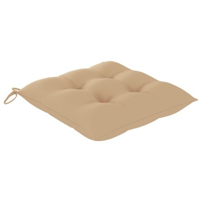 Sillas de jardín 2 unidades madera de teca con cojines beige Sillas de jardín 2 unidades madera de teca con cojines beige
