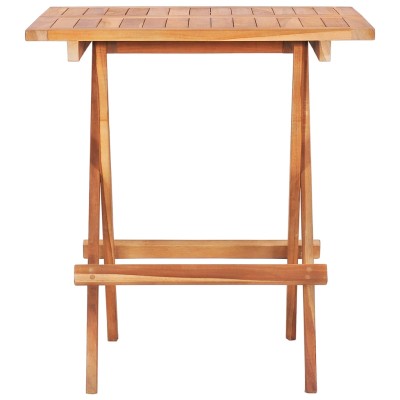 Set de bistró 3 pzas madera maciza de teca con cojines grises Set de bistró 3 pzas madera maciza de teca con cojines grises