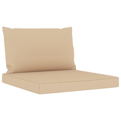 Set de muebles de jardín 6 pzas con cojines beige Set de muebles de jardín 6 pzas con cojines beige
