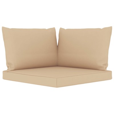 Set de muebles de jardín 6 pzas con cojines beige Set de muebles de jardín 6 pzas con cojines beige