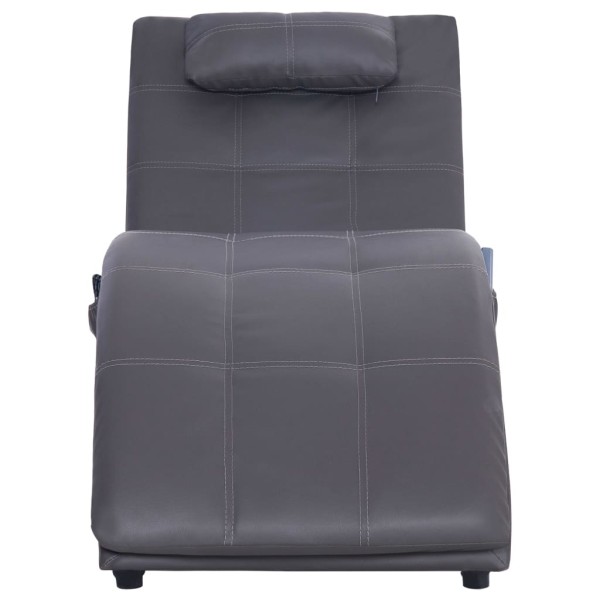 Diván de masaje con almohada de cuero sintético gris Diván de masaje con almohada de cuero sintético gris