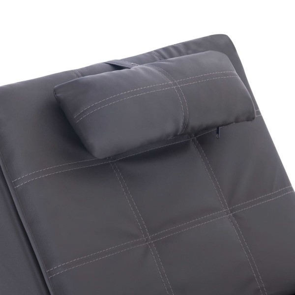 Diván de masaje con almohada de cuero sintético gris Diván de masaje con almohada de cuero sintético gris