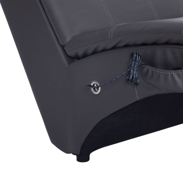 Diván de masaje con almohada de cuero sintético gris Diván de masaje con almohada de cuero sintético gris