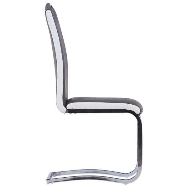 Sillas de comedor voladizas 4 unidades cuero sintético gris Sillas de comedor voladizas 4 unidades cuero sintético gris