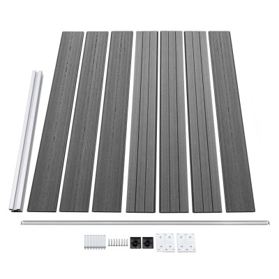 Set de panel de valla WPC gris 353x146 cm Set de panel de valla WPC gris 353x146 cm
