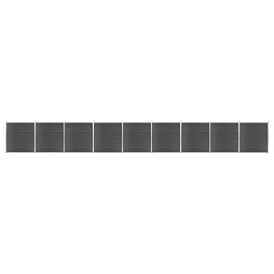 Juego de paneles de valla WPC negro 1564x186 cm Juego de paneles de valla WPC negro 1564x186 cm