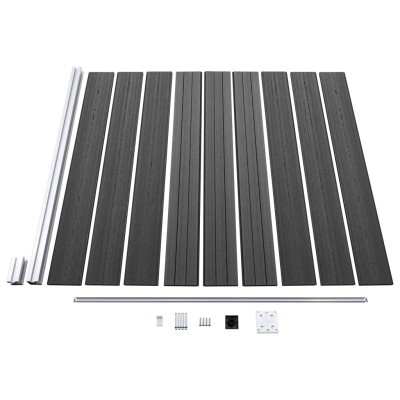 JSet de paneles de valla WPC negro 965x(105-186) cm JSet de paneles de valla WPC negro 965x(105-186) cm