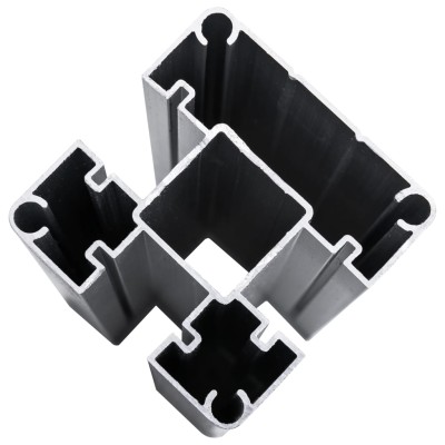 JSet de paneles de valla WPC negro 965x(105-186) cm JSet de paneles de valla WPC negro 965x(105-186) cm