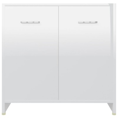 Juego de muebles de baño de 4 piezas blanco brillante Juego de muebles de baño de 4 piezas blanco brillante