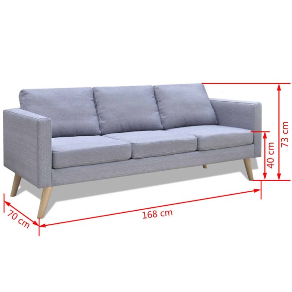 Conjunto de sofás de 2 y 3 plazas de tela gris claro Conjunto de sofás de 2 y 3 plazas de tela gris claro