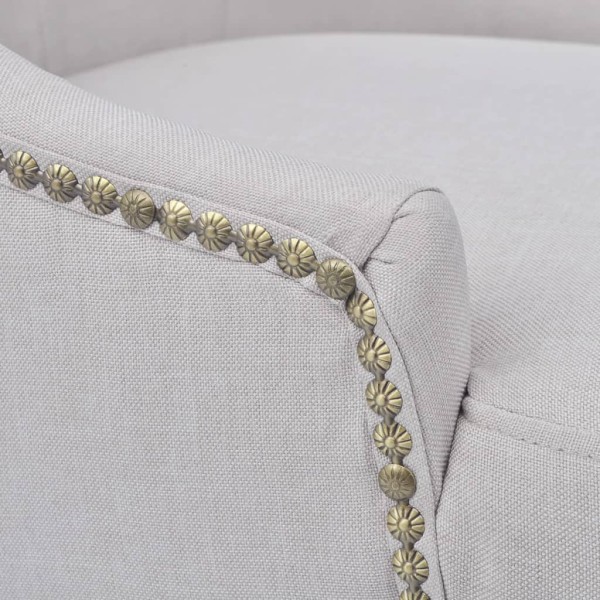 Sillas de comedor 6 unidades tela gris crema Sillas de comedor 6 unidades tela gris crema