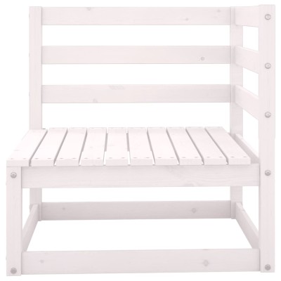 Set de salón de jardín de 7 piezas blanco madera maciza de pino Set de salón de jardín de 7 piezas blanco madera maciza de pino