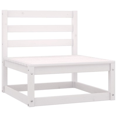 Set de salón de jardín de 7 piezas blanco madera maciza de pino Set de salón de jardín de 7 piezas blanco madera maciza de pino