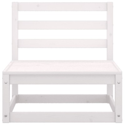 Set de salón de jardín de 7 piezas blanco madera maciza de pino Set de salón de jardín de 7 piezas blanco madera maciza de pino